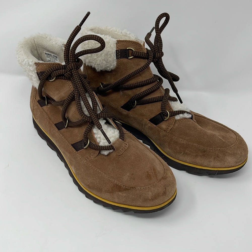 Sorel Brown Ankle Boots with Cream Lining